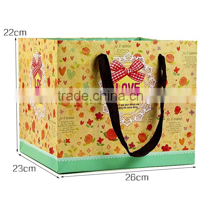 Square Colorful Printing Paper Shopping Bag