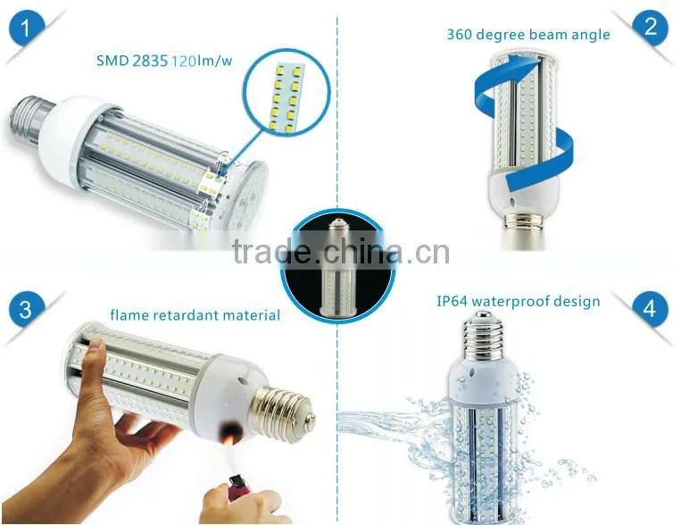 360 degree IP64 cob 16w 15w led corn light e27