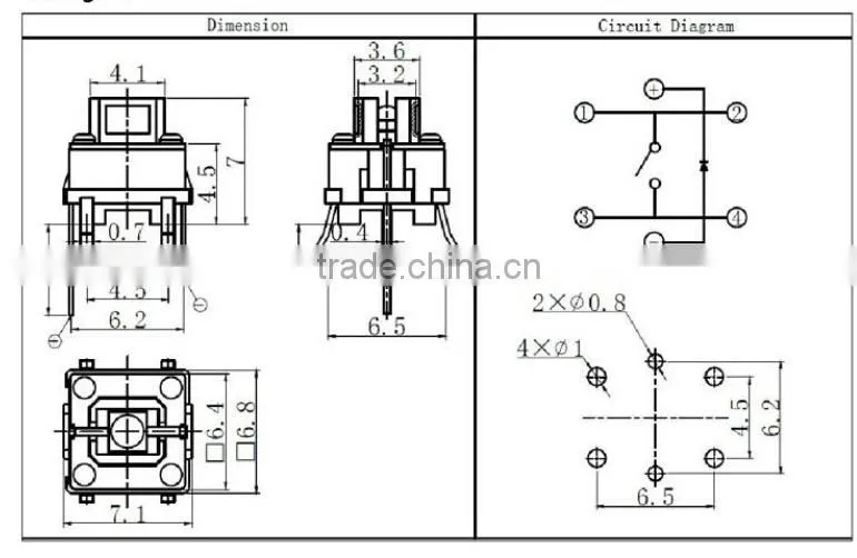 TSL06121 6*6mm illuminated led Tact Switch