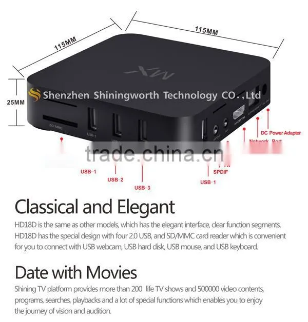 android mini tv box with a9 processor android 4.2 tv box built in XBMC