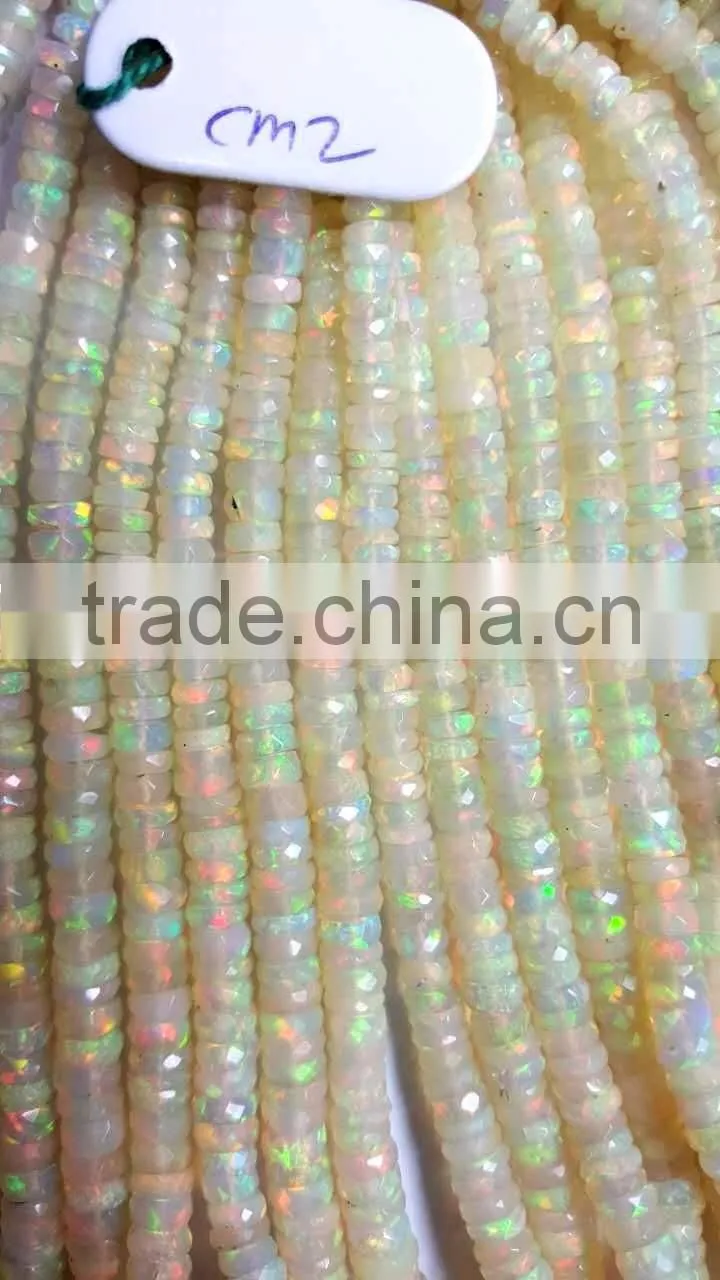 #CMZ Top Quality Faceted cut tyre Bead Ethiopian Opal