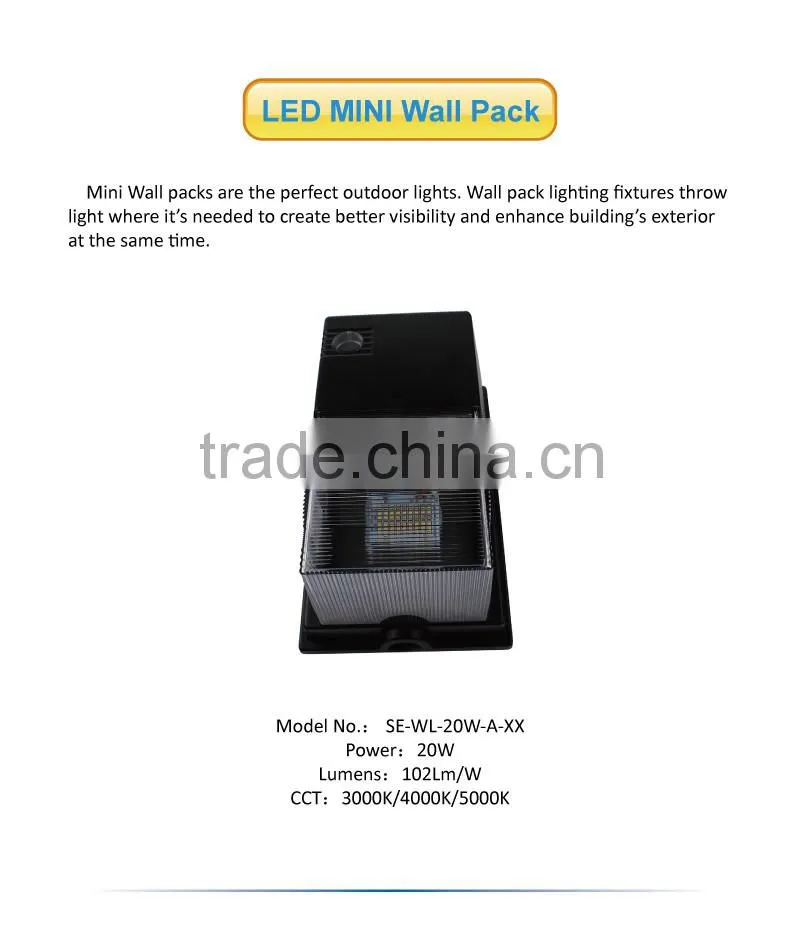 UL Listed 20W Mini LED Wall Pack Light