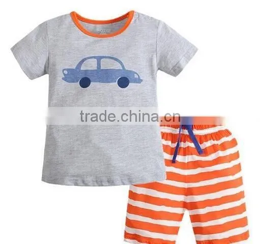2016summer 100%cotton children set short sleeves+shorts children set