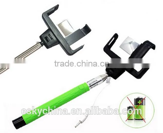 2016 BEST SELLING in China happy travel tourism D09Plus Cable Take Pole Extensible Selfie Stick Handheld Monopod With Mirror