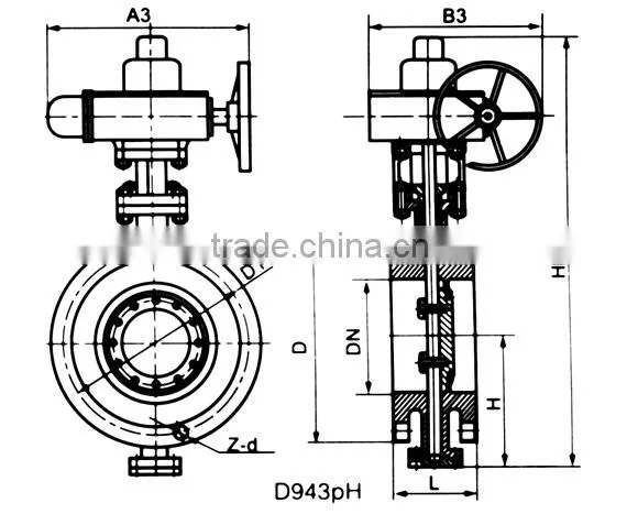Rubber seat flange handles Wafer Butterfly Valve