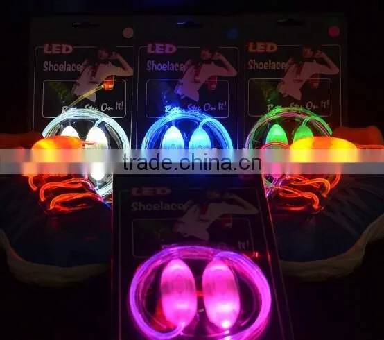 New arrival led flashing shoelace , glow shoelace , led lighting shoelace for night walking