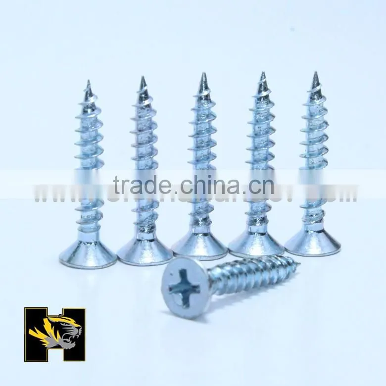 Furniture fasteners countersunk head zinc plated chipboard screw/wood screw