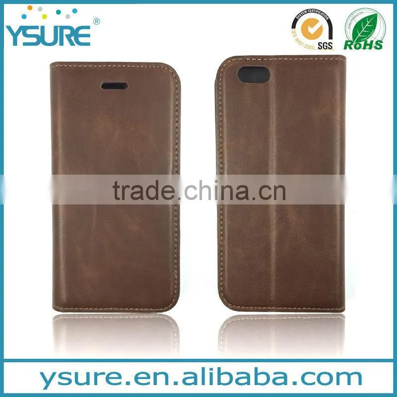 Retro Crazy Horse Pattern PU Leather Folio Case For iPhone 6 4.7