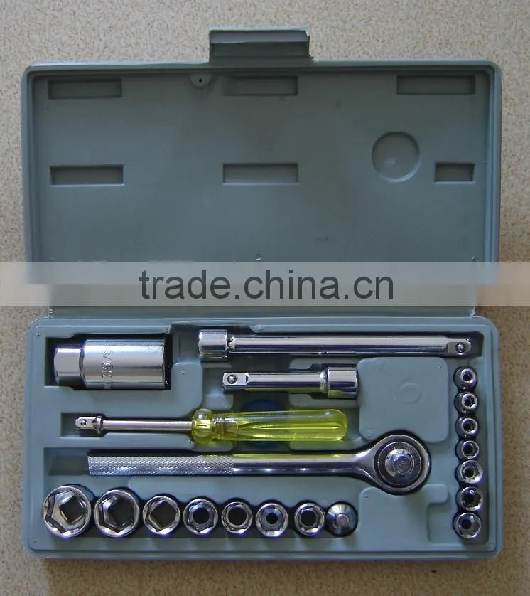 21PCS SCOKET SET(1/4"&3/8") CRV MATERIAL