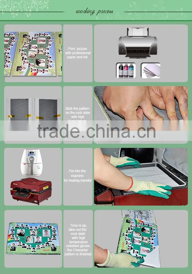Sunmeta factory directly hot sale blank sublimation 3D decoration rock photo, slate