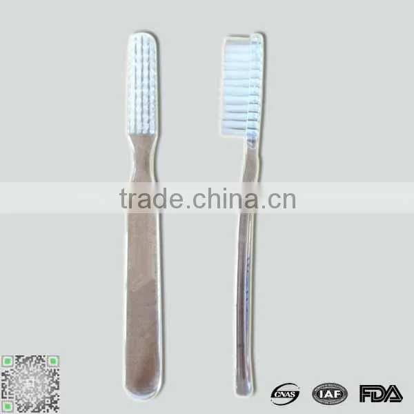 big head high quality Crystal transparent brush hand adult toothbrush, Medium nylon bristle adult toothbrush factory