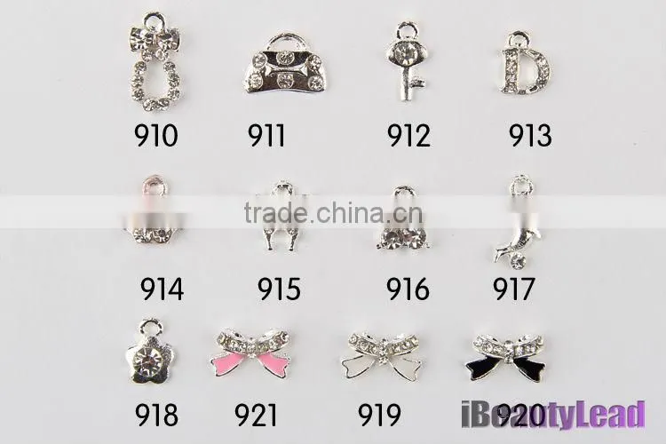 Metallic decoration with rhinestone nail alloy 3D nail metal bow