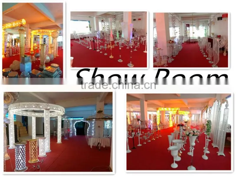 Tall crstal walkway stand, walkway flower holder pillar for weddings