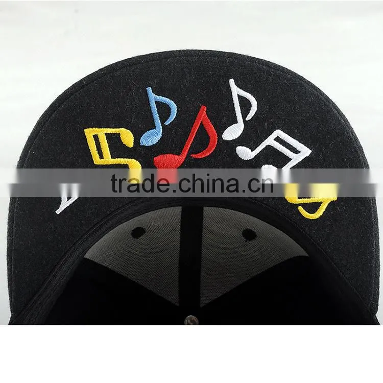 wholesale flat brim 100%acrylic 6 panel snapback custom