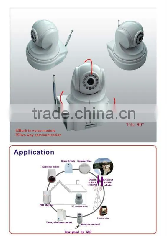 3g wireless home security alarm camera system Entry/Exit delay to arm/disarm function