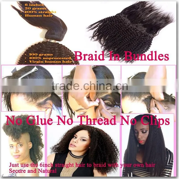 One donor unprocessed 100% virgin brazilian human hair, top kinly curly human hair braid in bundles