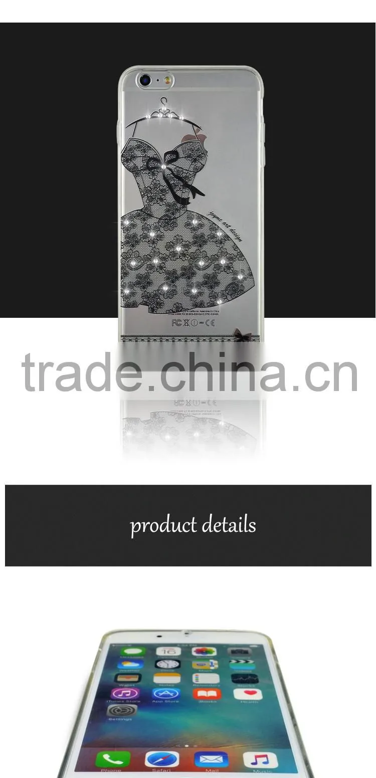 Low Price China Mobile Phone Electroplating Diomand TPU Back Cover Case for iPhone 6/6s Plus/7