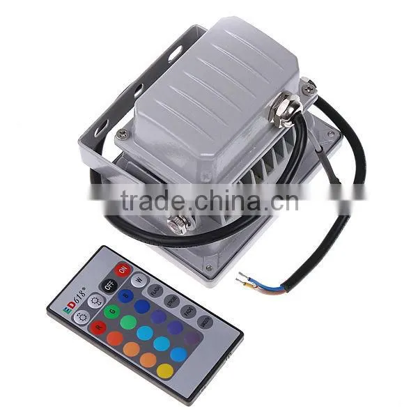 CE Rohs TUV approval outdoor lighting 10W RGB DC12/24V IP65 waterproof multi christmas color changing outdoor led flood light