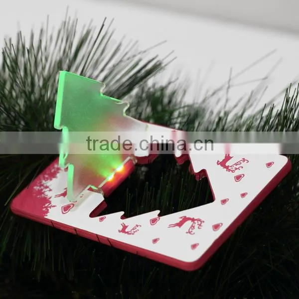 New Arrived Portable Pocket Christmas Tree LED Card Light Lamp