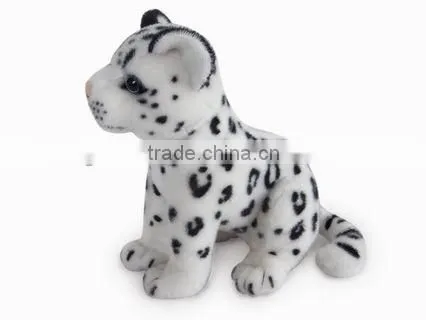 factory wholesale realistic plush toys sitting snow leopard stuffed plush jungle animal toy super soft plush brown leopard