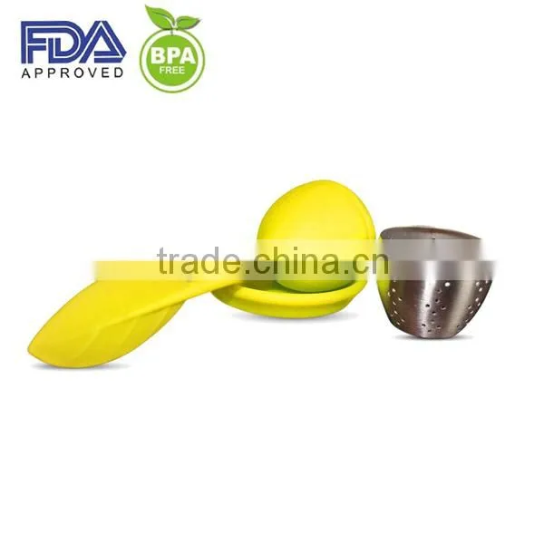 Colorful infusion tea bag/leaf shaped silicone tea infuser/tea infuser silicone