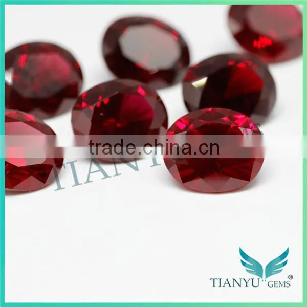 Wholesale loose gemstones 8# oval-shape red ruby price synthetic gemstone