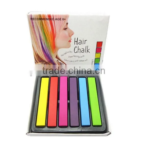 6colors set pemporary hair chalk for coloring hair