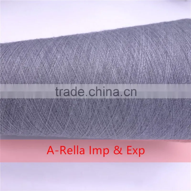 polyester spun yarn gray yarn1.5# 32S/1 in cone knitting yarn 100% polyester