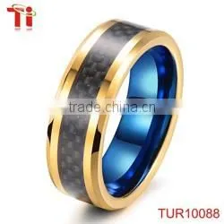 new wedding ring yibi blue emerald stone wooden inlay latest gold finger ring designs mens tungsten carbide pary jewelry bands