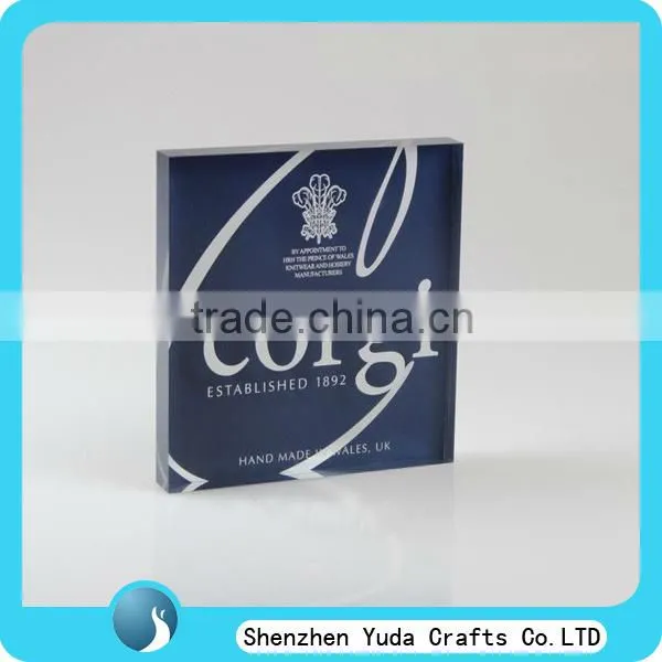 Shenzhen YUDA low price acrylic name plate block,perspex brand block