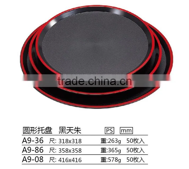 Japanese Style Plastic round Anti-slip Tray