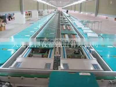 With driven chain conveyor for conveying goods