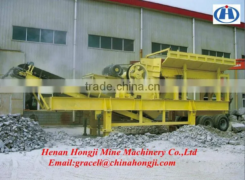 High efficiency portable crushing plant for mining industry