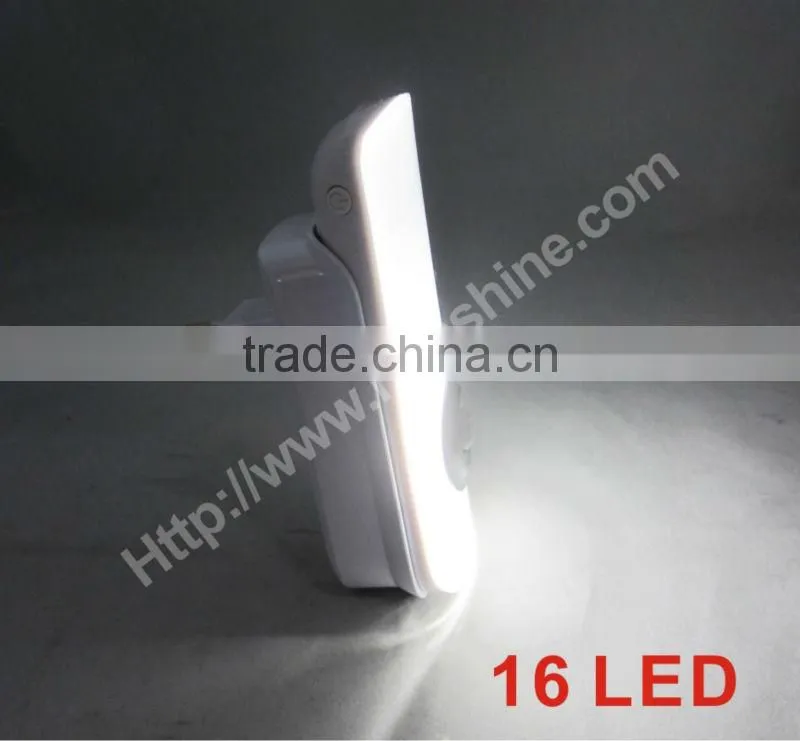 smart 16 led+1w led sensor light with recharger battery for emergency