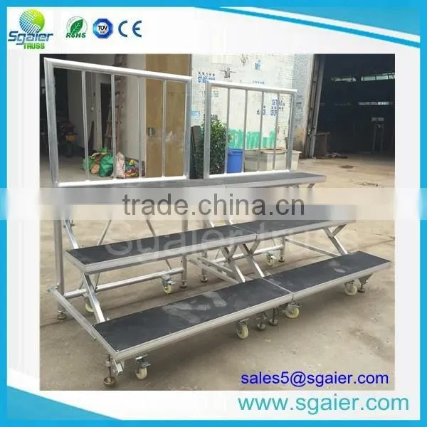 folding aluminium easy move choral stage with wheels