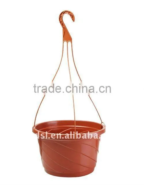 Cheap plastic hanging basket pot with hook