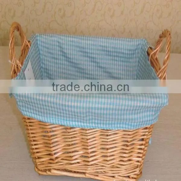 White Handcraft wicker/willow kitchen cabinet basket