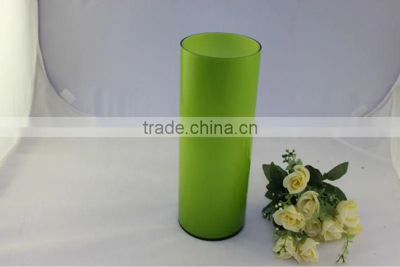 handblown colored cylinder glass vases