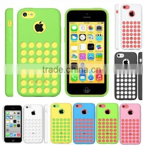 Unique Hole Design TPU Silicone Gel Case Cover Mobile Phone Housing for iPhone 5C