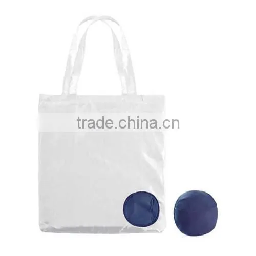 Promotional foldable reusable shopping bag in pouch