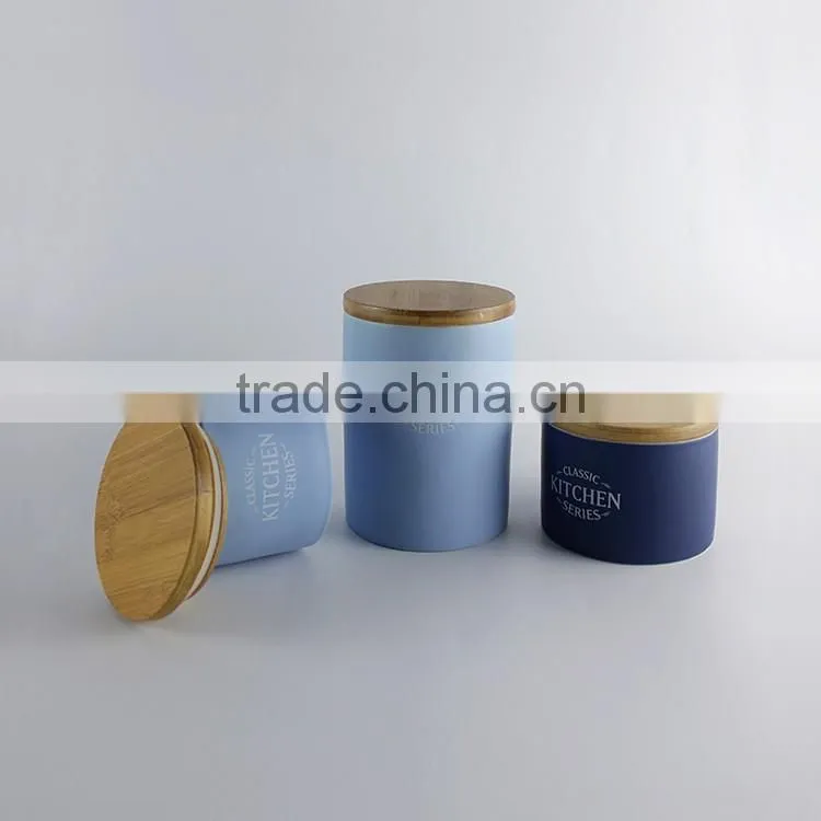 4 Tier Kitchen Accessories Customized Color Ceramic Mason Jar with lid