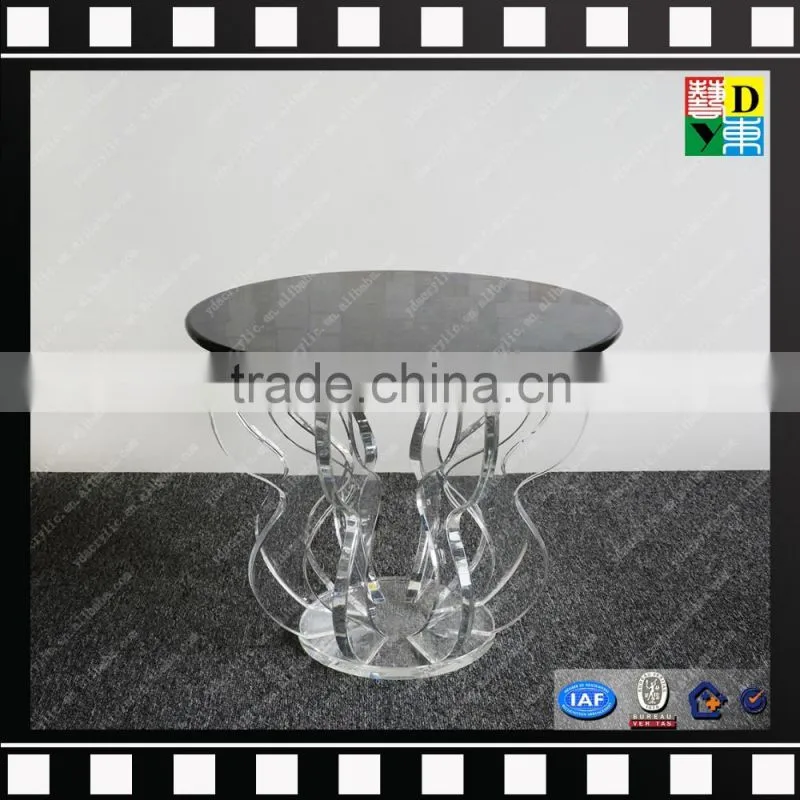 Clear acrylic leg marble center table customzied PMMA coffee side table for wholesale from china manufacturer