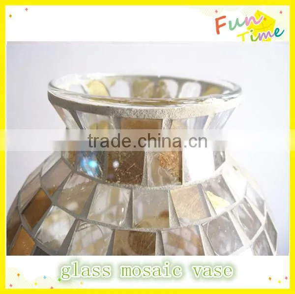 Table Centerpiece Handmade Golden Stemmed Antique Art Deco Glass Vases