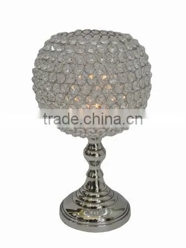 gold plated crystal ball wedding candle holder