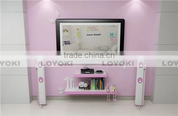 home diy modern wooden decorative TV wall shelf