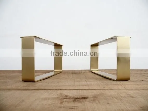 High quality brass flat soild steel metal table legs square for living room table
