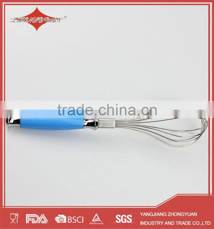 10 inches Stainless steel egg beater with plastic handle