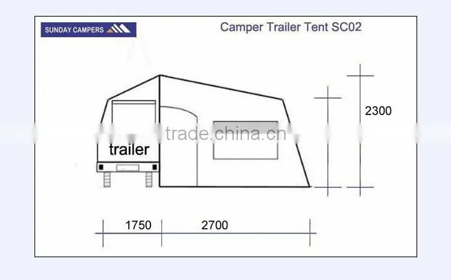5+ person durable camping equipment canvas trailer tent for sale