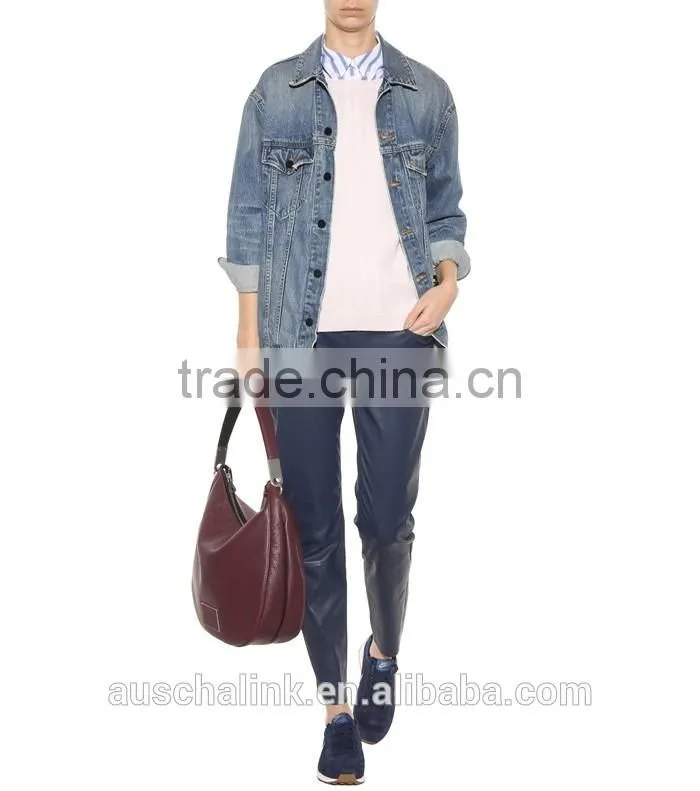 new arrival winter high quality female black skinny leather trousers
