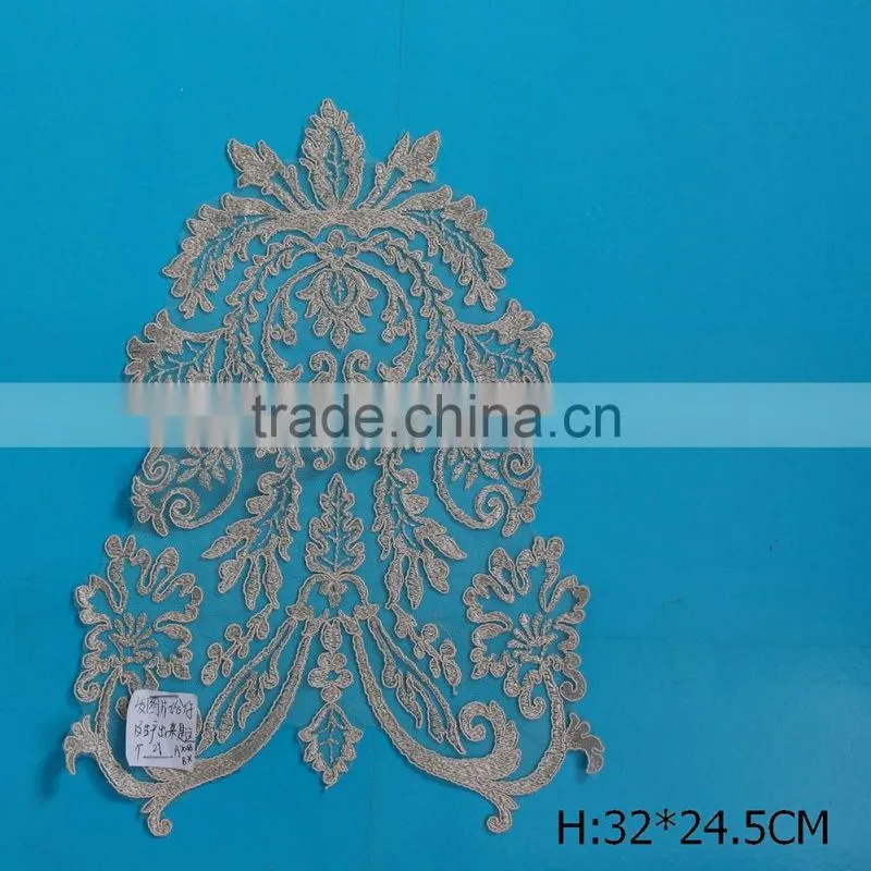 Golden Embroidery Collar Trims Sewing On Patches